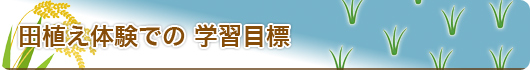 田植え体験での学習目標